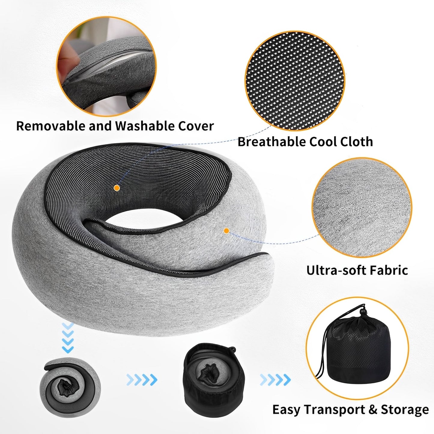 Adjustable Ergonomic Neck Support Pillow – Custom Comfort for Better Sleep